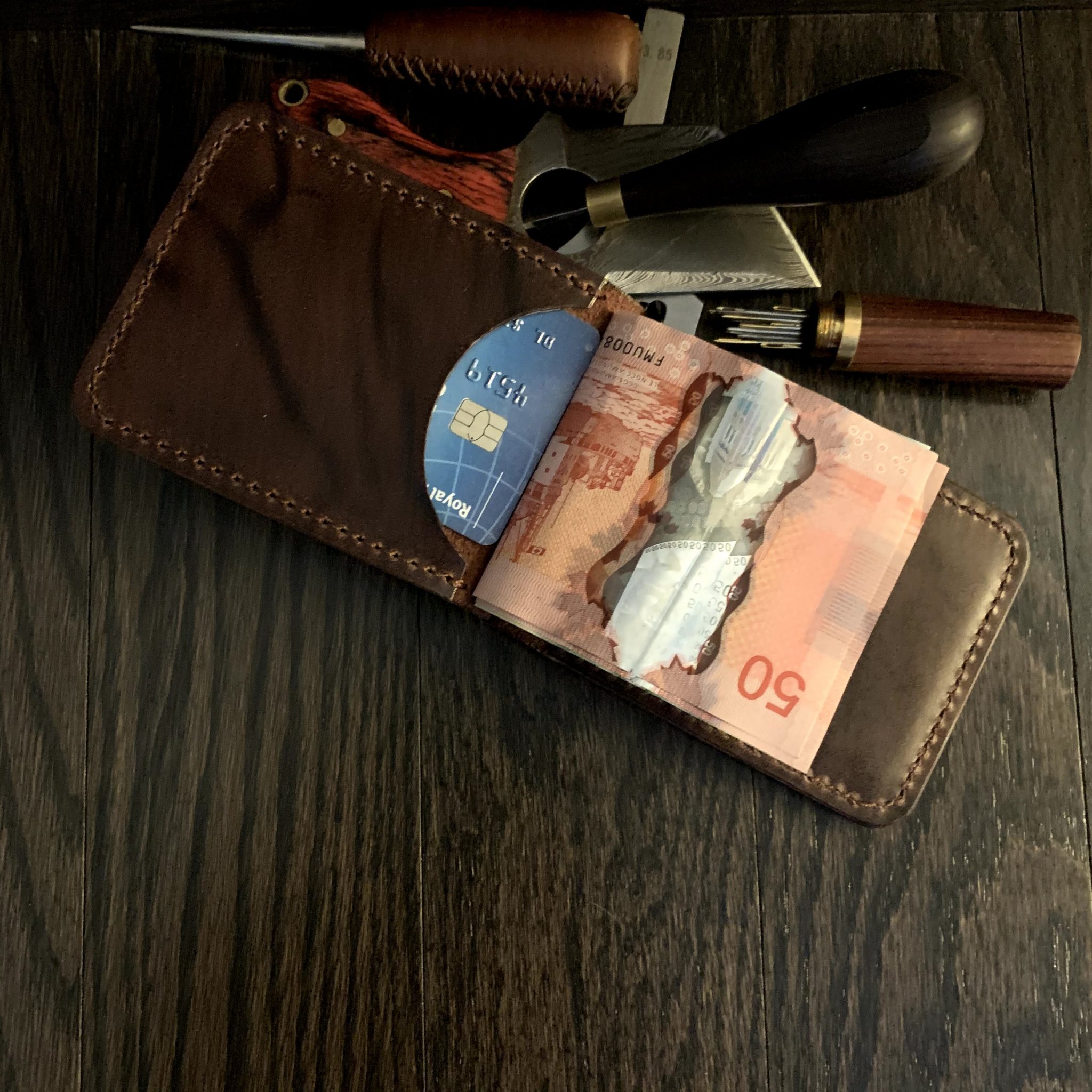 Leather Money Clip Wallet DK Handmade Ottawa